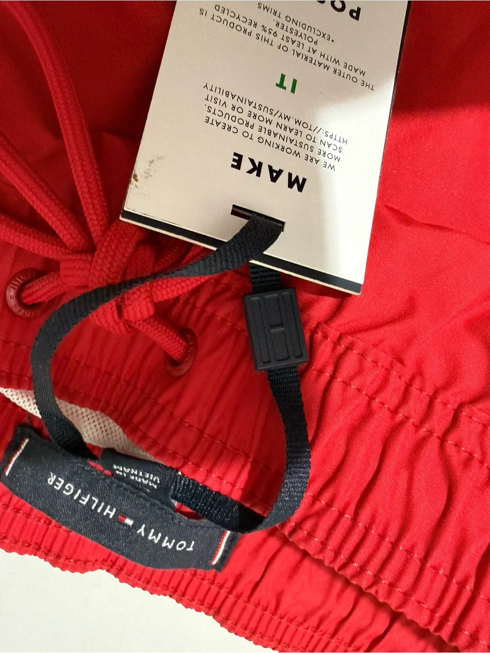 Tommy Hilfiger Red Logo Swim Trunk